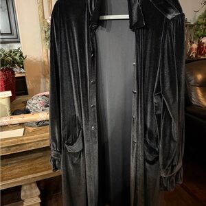 Elegant Black like Velvet Coat